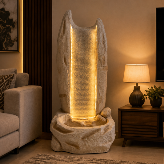 AuraFalls modern led waterfall resin fountain
