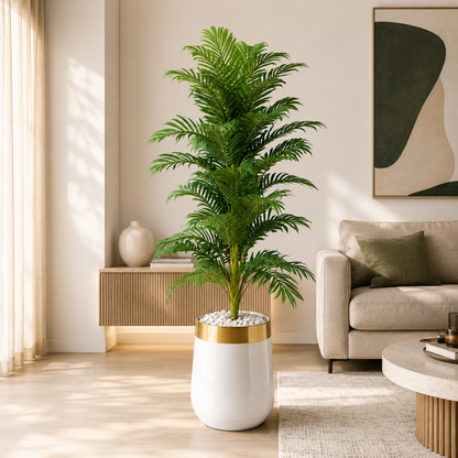 Areca Palm Artificial Plant with Premium Planter – 6 Feet