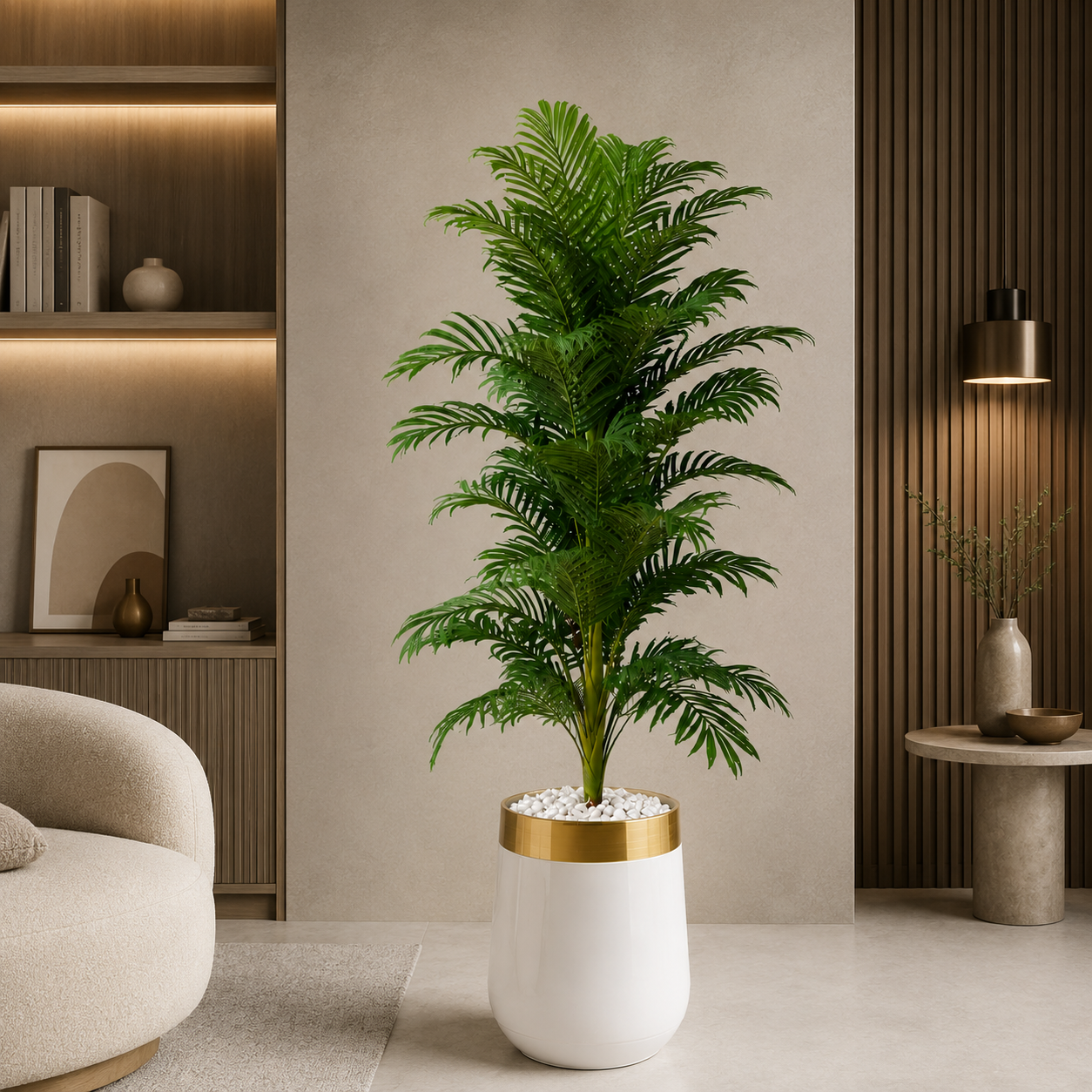 Areca Palm Artificial Plant with Premium Planter – 6 Feet