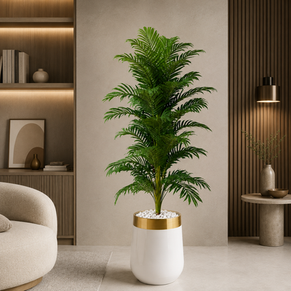 Areca Palm Artificial Plant with Premium Planter – 6 Feet