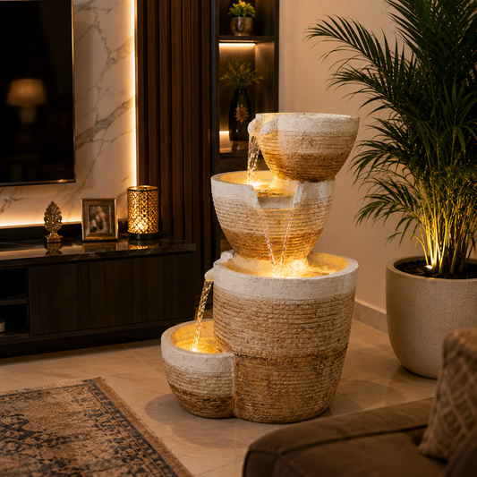 TerraFlow™ 4-tier cascading resin water fountain