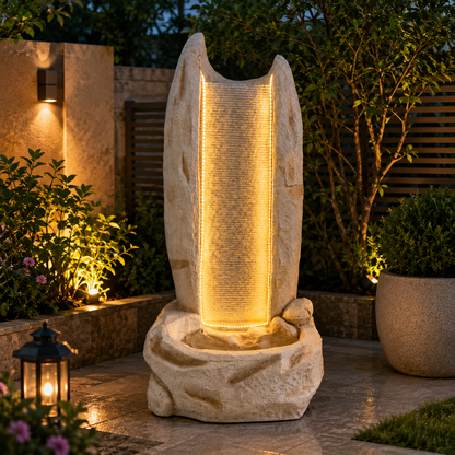 AuraFalls modern led waterfall resin fountain