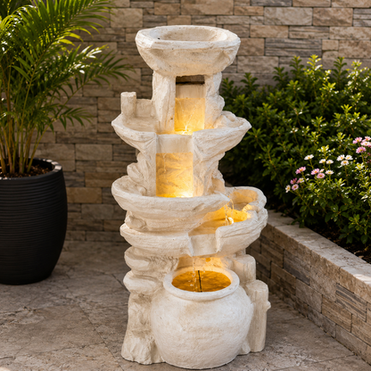 Cascade Oasis™ 5-tier led resin waterfall fountain