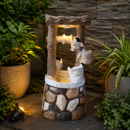 Rustic Cascading Well Water Fountain