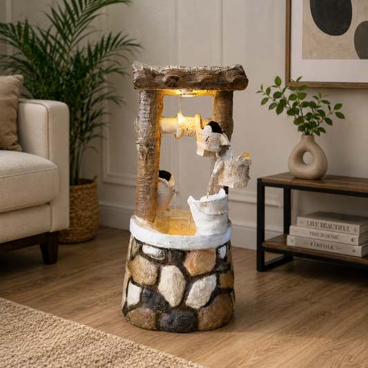 Rustic Cascading Well Water Fountain