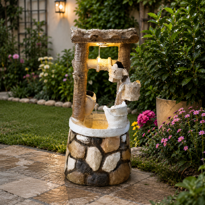 Rustic Cascading Well Water Fountain