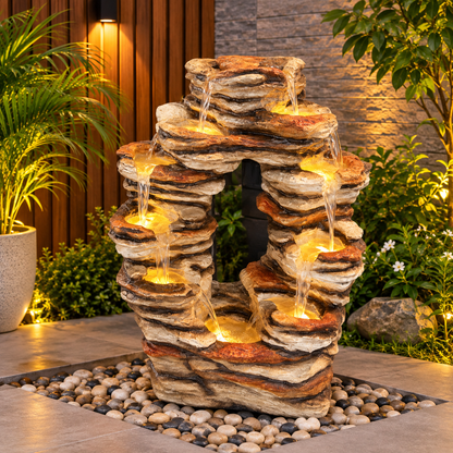 Rustic Rock Arch Waterfall Fountain