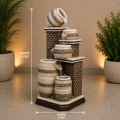 Grand Cascade 4 feet LED Water Fountain