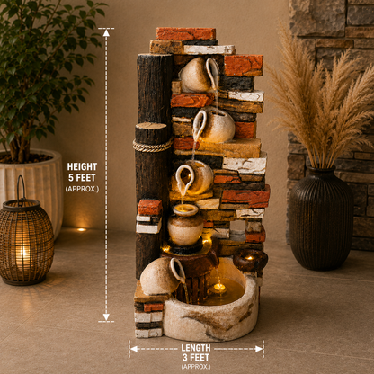 Rustic Cascade Pitcher Water Fountain