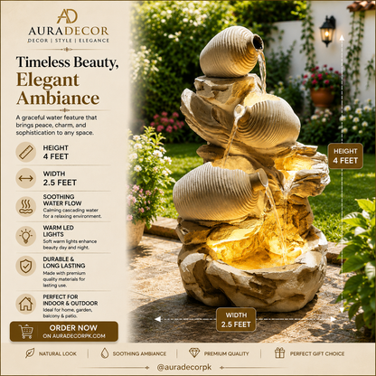 Modern 3-Tier Ceramic Jar Water Fountain