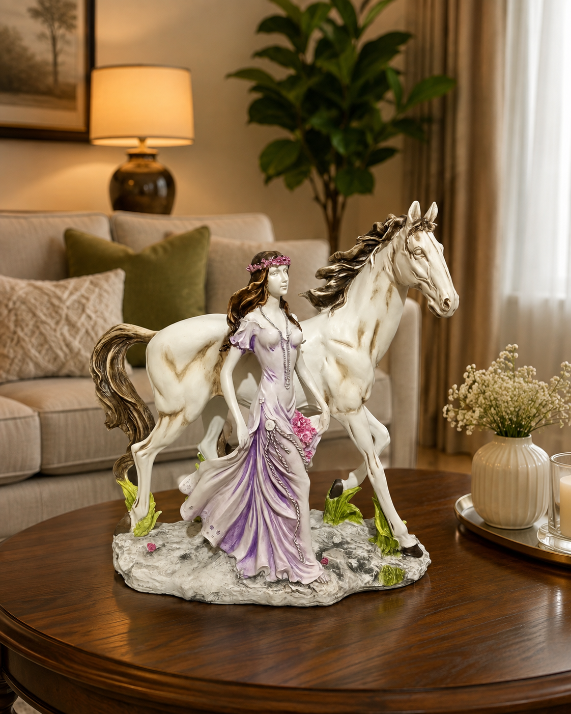 Elysian Grace with White Horse