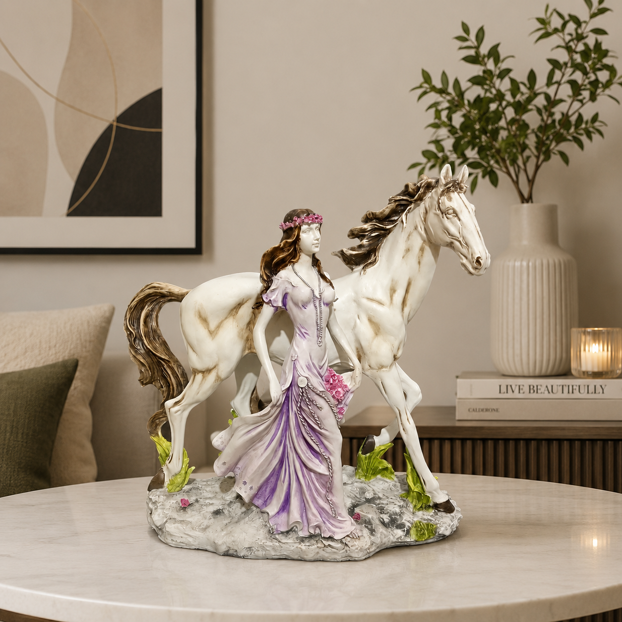 Elysian Grace with White Horse