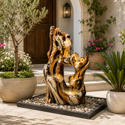 Rustic Driftwood Cascade Water Fountain