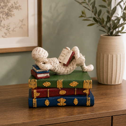 Reading Thinker Figurine on Books