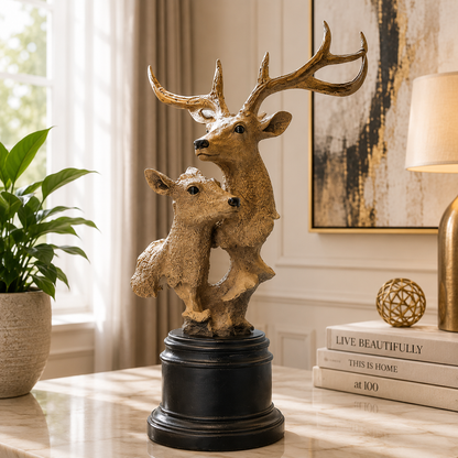 Elegant Deer Family Statue