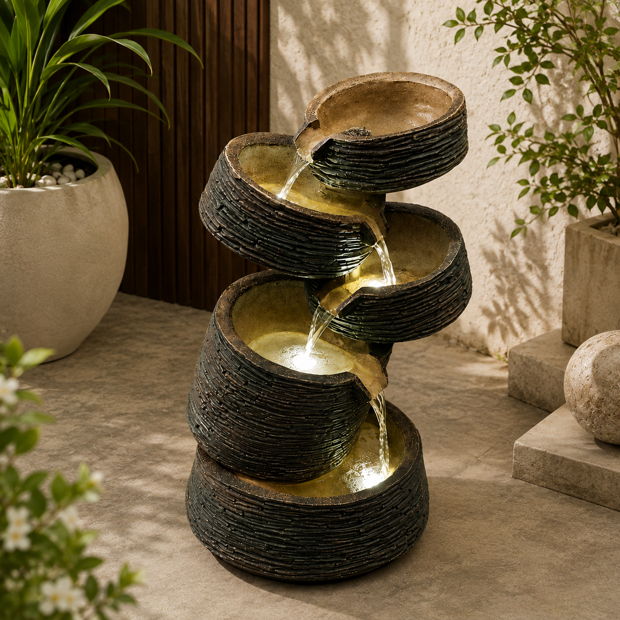 ZenCascade 32" LED Water Fountain