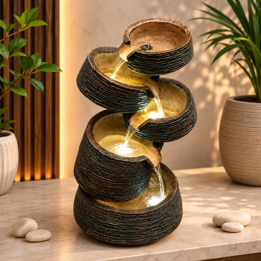 ZenCascade 32" LED Water Fountain