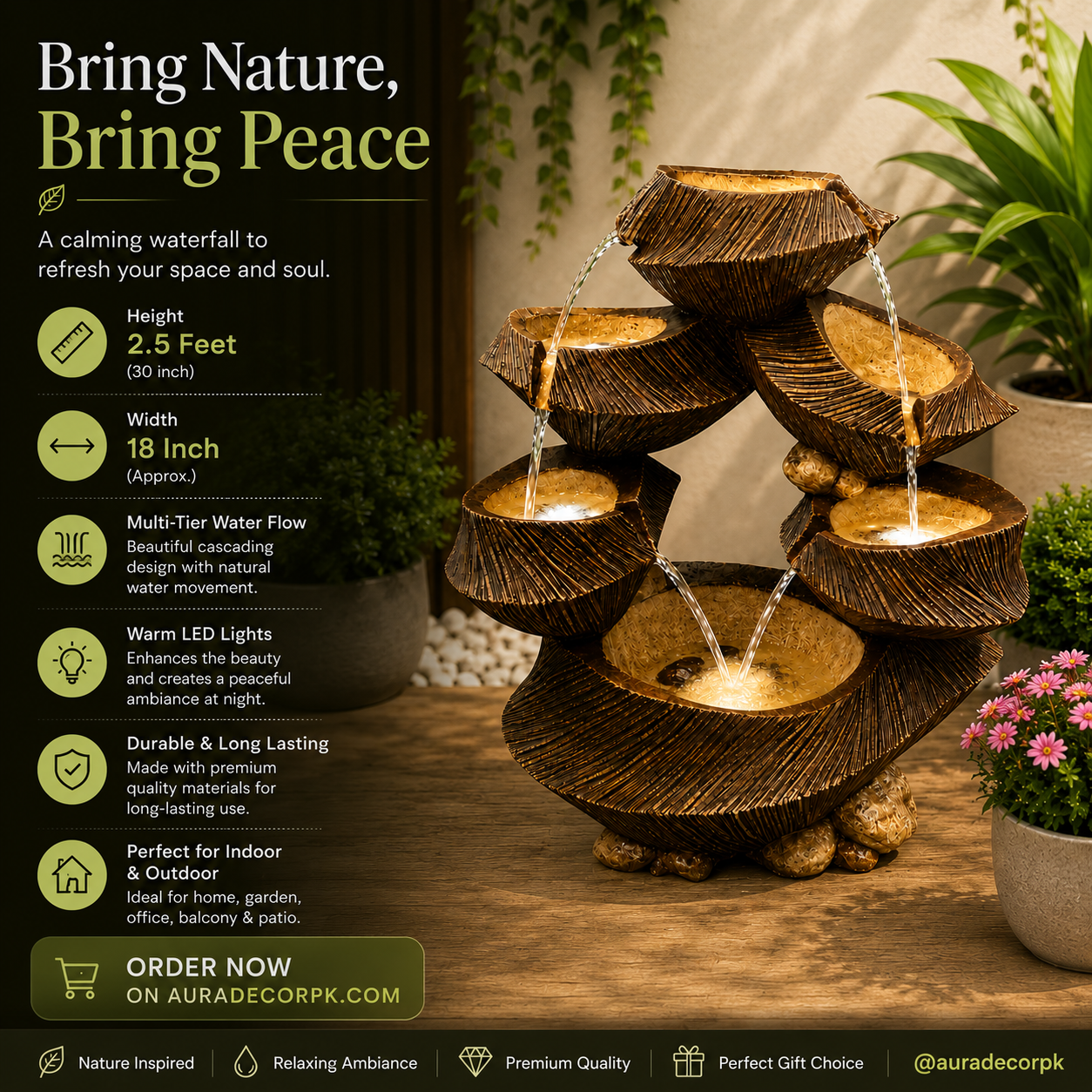 Harmony Flow Decorative Water Fountain